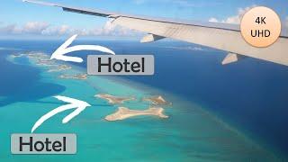 Landing at Maldives  and passing 6 LUXURY HOTELS (4K)