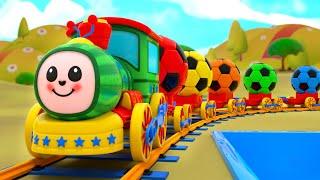 Cocomelon Color Train - Wheels on the Train - Baby Nursery Rhymes