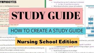 How to make Nursing School Study Guide | MUST WATCH