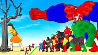 Evolution Of HULK & SPIDERMAN, BATMAN, VENOM, DEADPOOL Playing Squid Game 2 Animation| 어몽어스 오징어 게임 2