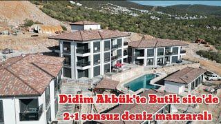 Didim Akbük'te sonsuz deniz manzaralı elit butik site içinde 2+1 sonsuz deniz manzaralı daire