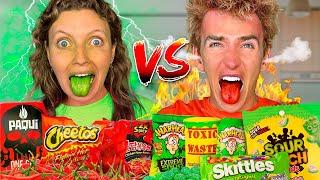 My Sister and I Ate WORLDS SPICIEST and SOUR FOODS! (one chip challenge)