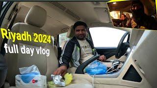 Full day work Vlog Riyadh 2024|Jubyla Village|Driver Duty Saudi| #dailyshaeervlog