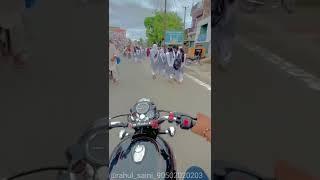 bullet bike 350 cc engine full attitude college girl video whatsapp status  #shorts #bullet 