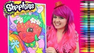 Shopkins Strawberry Kiss GIANT Coloring Page Crayola Crayons | COLORING WITH KiMMi THE CLOWN