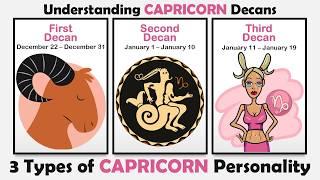 Different Types of Capricorn Personality || Understanding Capricorn Decans #capricorn