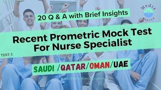 Prometric Questions & Answers for Nurses | Prometric Saudi, DHA, QATAR, OMAN and Kuwait Mock Test