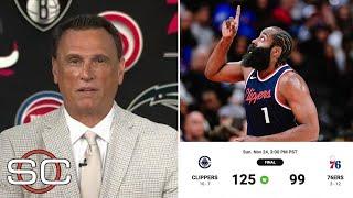 "James Harden is the MVP" - ESPN reacts to LA Clippers DOMINATED Philadelphia 76ers 125-99