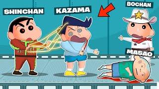 Puppeteer Shinchan Turned Kazama Into His Puppet In Super Sus  | Shinchan Playing Among Us 3D 