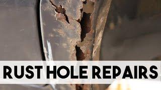 HOW TO REPAIR RUST HOLES IN BODY PANELS, SHEET METAL WELDING