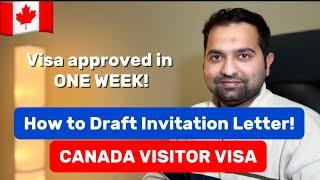 How To Draft “Invitation Letters” For Canada VISITORS Visa  Tested & Tried Method!