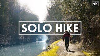 Solo Hiking 21 Miles along the Grand Union Canal -  (4K)