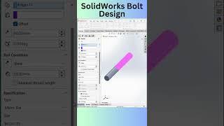 SolidWorks 3d modeling | Bolt Design #solidworkstutorial #solidworks3d #solidworkstips #cad