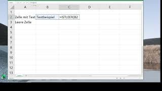 Microsoft Excel: ISTLEER-Funktion – anzeigen lassen, ob Zelle Textelemente enthält!