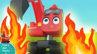 Fire Truck Emergency - Construction Cartoons for Kids | Digley and Dazey