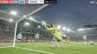 Double Saves for David Raya In The Goal Line, Man United vs Arsenal (1-1) Goals Results/Highlights