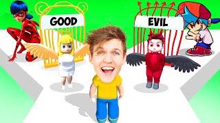 NOOB vs PRO vs HACKER In GOOD OR EVIL GAME! (NEW LEVELS!?)