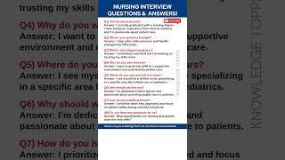 Nursing Interview Questions and Answers
