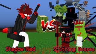 Shadow Ned vs 5 Strong Bosses | Minecraft Mob Battle