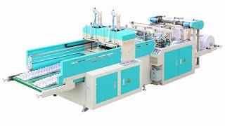 Full Automatic Double Line   Polythene Plastic  Carry Bag Making Machine