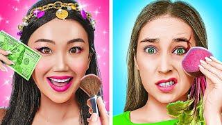 Pauvre vs Giga Riche Astuces de Maquillage ! Trucs de Mode & Beauté faciles par 123 GO!