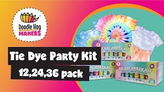 Doodle Hog Easy Tie Dye Party Kit for Kids (12,24,36 PACK)