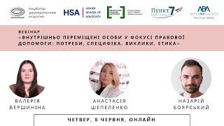 Внутрішньо переміщені особи у фокусі правової допомоги:потреби, специфіка, виклики, етика