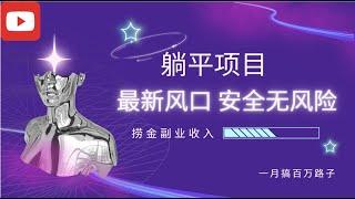 2024躺平项目 最新风口 安全无风险 看懂这个视频的人一辈子不会缺钱