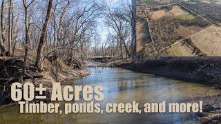 Incredible 60± recreational Kansas land - timber, creek, ponds, and more!