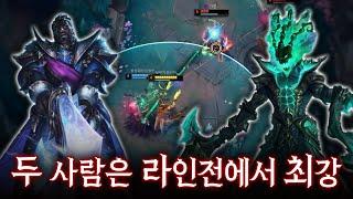 라인전 터뜨리고 미드로 올라가는 당당한 우리 두 사람