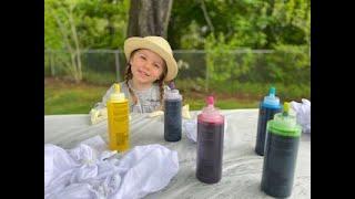 How to tie dye with a toddler. Kids crafts.