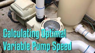 Calculating optimal GPM flow rate on Pentair SuperFlo variable speed pool pump