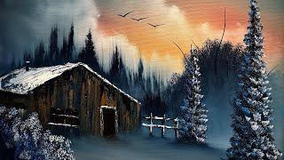 S2 Ep17 MNM Sunset Cabin Landscape #LIVEArt #OilPainting #FreeTutorial #PaintWithJosh #BobRoss