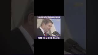 Ronald Reagan reaction to a balloon popping 2 months after he was shot#history #rizz #fyp #chad