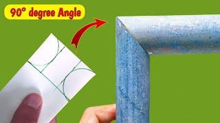 Easy trick to cut 90° degree angle round pipe . The welder never told before #diy #tricks