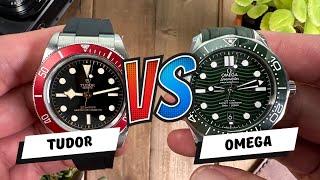 Omega Seamaster 300m vs Tudor Black Bay Burgundy who make the better OEM rubber strap? Plus Mystery