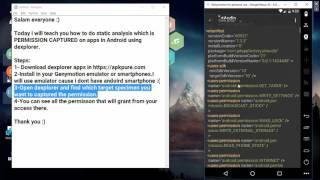 Static Analysis-Permission Captured using Dexplorer