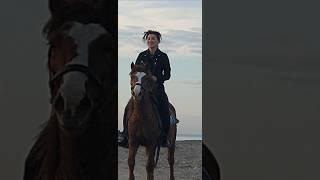 #beautiful #girl #riding a #horse on the #seashore #shorts