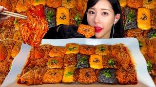 불닭쌈 + 불닭팽이버섯 처음 먹어봐요 (ㄷㄷ) | Fire noodle warp, Buldak Spicy Ramen mukbang | EATING SHOW | ASMR