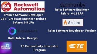 Rockwell Automation | Dunnhumby | Arisen Technologies | Circles.Life | TE Connectivity | #latestjobs