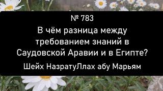 В чём разница между требованием знаний в Саудовской Аравии и в Египте?