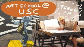 day in my life as an art student at USC // painting, printmaking, and more 