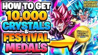  How To Get 10,000 FREE CRYSTALS + How To Get Legends Festival Medals FAST + EASY!!! (DB Legends)