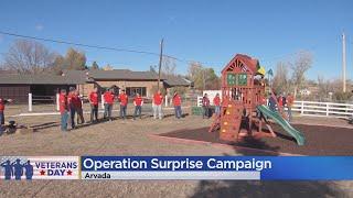 Dozens Of Volunteers Surprise Colorado Veteran With Yard Work & Playground