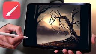 INFINITE PAINTER Tutorial Spooky Hidden Crow Landscape #45