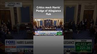 Harris blasted for botching Pledge of Allegiance in viral moment  #shorts