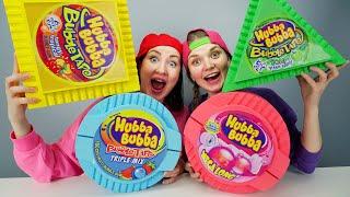 Гигантский Геометрический Hubba Bubba 기하학적 풍선껌 챌린지 Мукбанг от Пико Поки