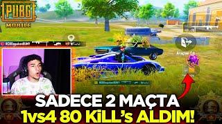 80 KİLL'S - BANA KAFA ATAMAZSINIZ! 1vs4 OYNADIĞIM EN İYİ 2 MAÇ! / PUBG MOBİLE GAMEPLAY