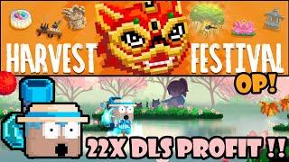 22X DLS HARVEST FESTIVAL PROFIT!!  | GrowTopia Profit 2024