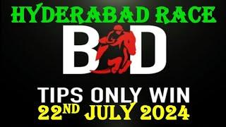 HYDERABAD RACE TIPS | 22/07/2024 | HORSE RACING | HYDERABAD HORSE RACE TIPS | HORSE |(@TIPSONLYWIN)